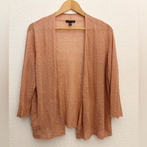 Eileen Fisher Peach Organic Linen Cardigan size Large